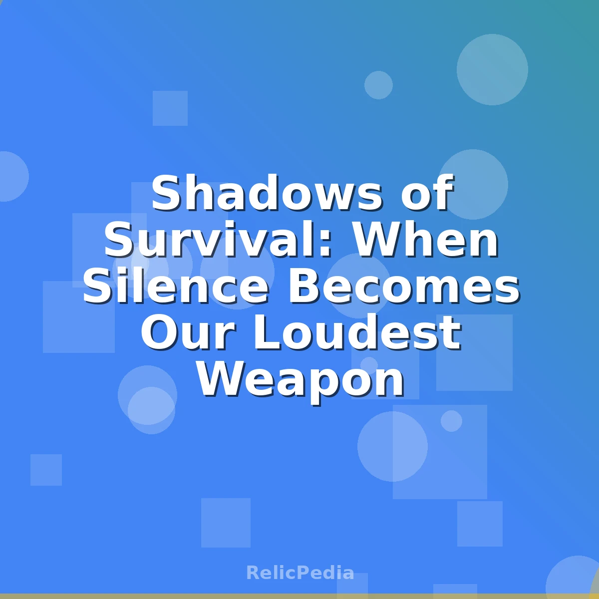 Shadows of Survival: When Silence Becomes Our Loudest Weapon